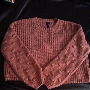 Moon & Madison Textured Knit Sweater in Rose